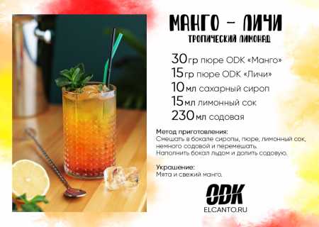 Фруктовое пюре Личи, ODK Fruity Mix, 1000 г