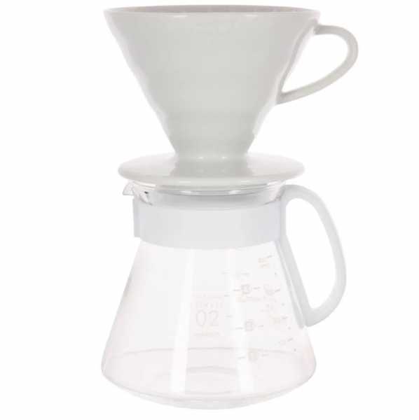 Чайник белый Hario +воронка керамическая белая XVDD-3012W