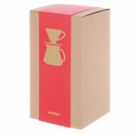 Набор для заваривания кофе Hario: чайник сервировочный красный + керамическая воронка VDS-3012R