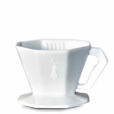 Пуровер (воронка) для заваривания кофе Bialetti, на 2 порции, белый, керамический